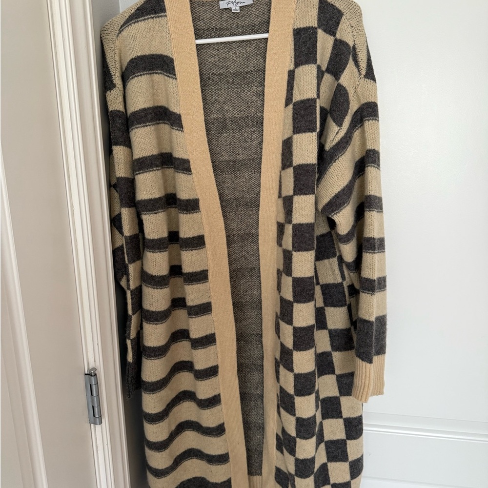 Polagram Black and Tan Striped Sweater